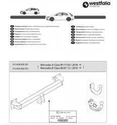 Фаркоп на Mercedes A-Class 313640600001