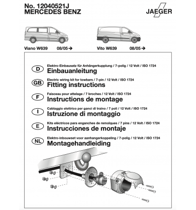 Штатная электрика к фаркопу на Mercedes Viano/Vito 12040521