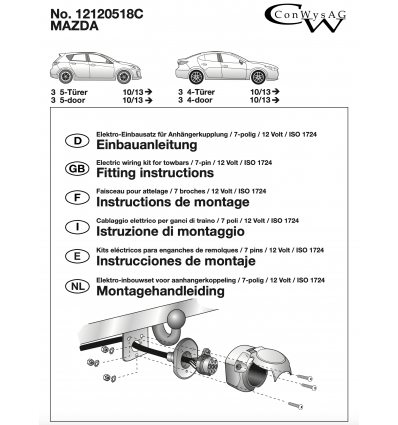 Штатная электрика к фаркопу на Mazda 3 12120518