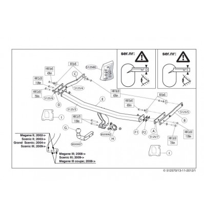 Фаркоп на Renault Megane 512500