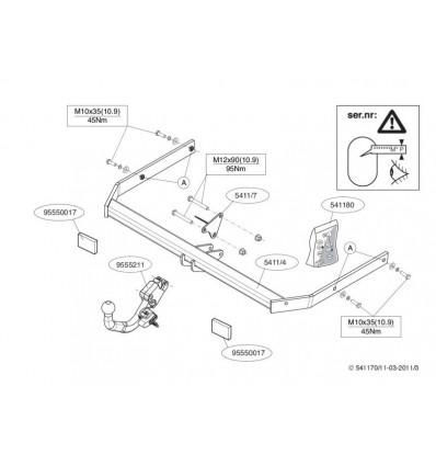 Фаркоп на Volkswagen Jetta 541100