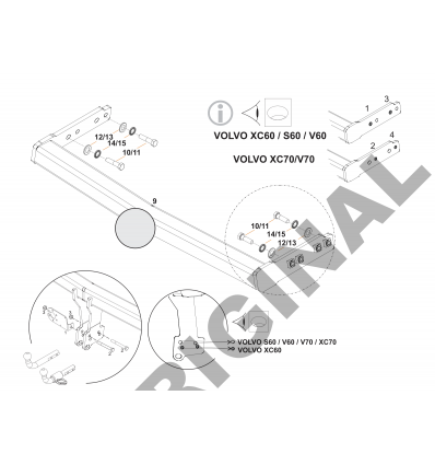 Фаркоп на Volvo XC70 E6809AV