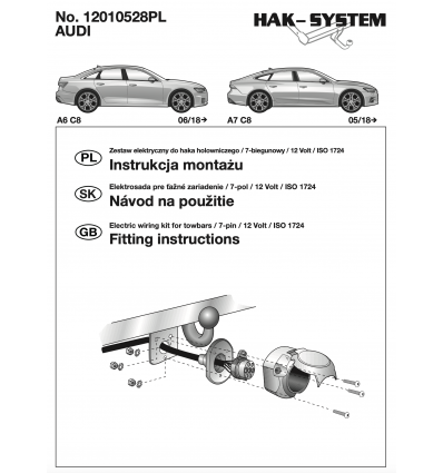 Штатная электрика к фаркопу на Audi A6/A7 12010528