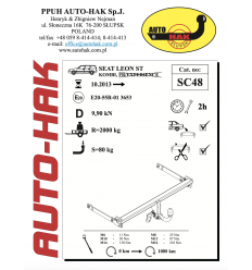 Фаркоп на Seat Leon SC 48