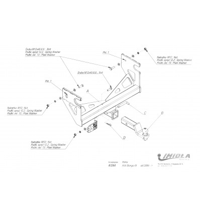 Фаркоп на Hyundai Porter K/044