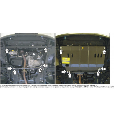 Защита картера и КПП Peugeot 207 01609