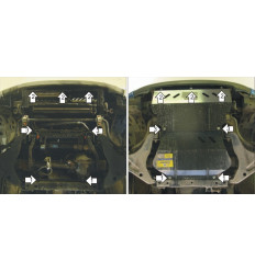 Защита картера, радиатора и переднего дифференциала Mitsubishi L200 01327