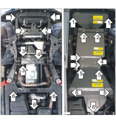 Защита картера, радиатора, КПП, РК и переднего дифференциала Ford Explorer 00726