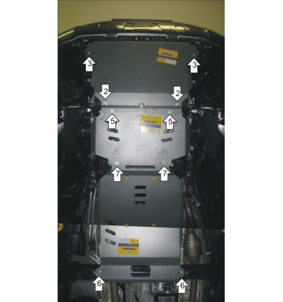 Защита картера, радиатора, КПП и переднего дифференциала Toyota Land Cruiser 32522