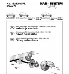 Штатная электрика к фаркопу на Suzuki Grand Vitara 16240510