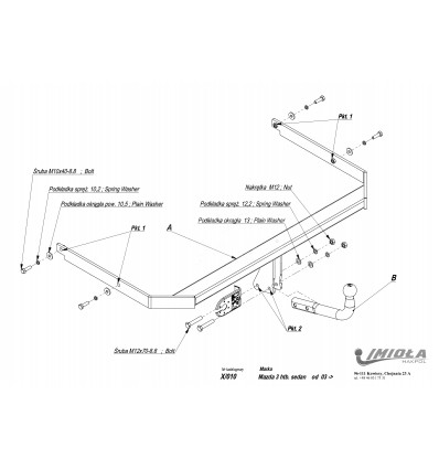 Фаркоп на Mazda 3 X/010