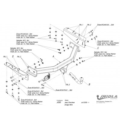 Фаркоп на Jeep Cherokee J/050