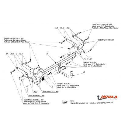 Фаркоп на Toyota Rav 4 T/072