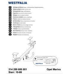 Фаркоп на Opel Meriva 314289600001