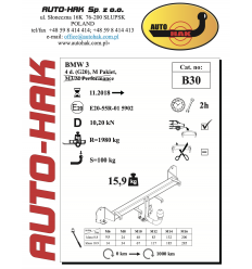 Фаркоп на BMW 3 B 30