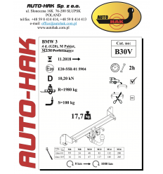 Фаркоп на BMW 3 B 30V