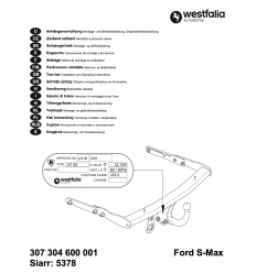 Фаркоп на Ford S-MAX 307304600001