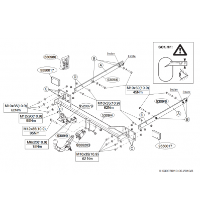 Фаркоп на Mercedes E 530900