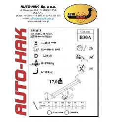 Фаркоп на BMW 3-Series B 30A