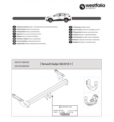 Фаркоп на Renault Kadjar 316472600001