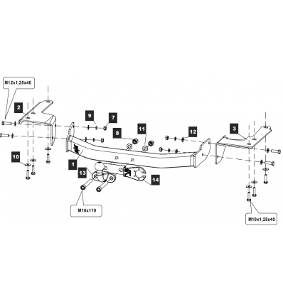 Фаркоп на Toyota Highlander LS02E