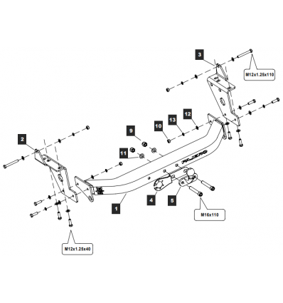 Фаркоп на Mitsubishi Pajero MP08E