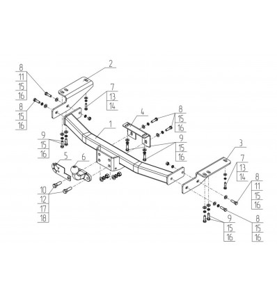 Фаркоп на Toyota Land Cruiser Prado TY50