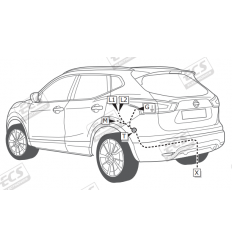 Штатная электрика к фаркопу на Nissan Qashqai NI163BH