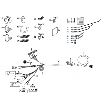 Штатная электрика к фаркопу на Mercedes-Benz A/B/CLA/GLA/GLB 313215300113