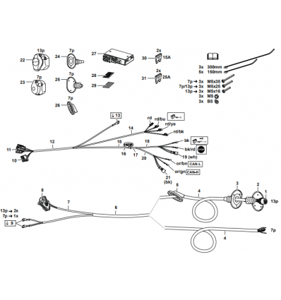 Штатная электрика к фаркопу на Volkswagen Touareg 305437300107