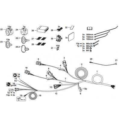 Штатная электрика к фаркопу на Hyundai Tucson 346149300107