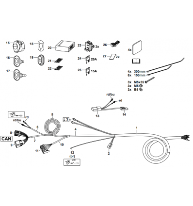 Штатная электрика к фаркопу на Peugeot Expert 304157300113