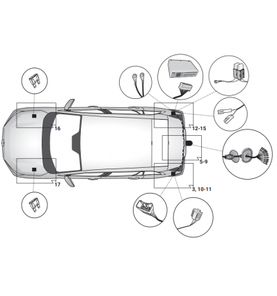 Штатная электрика к фаркопу на Toyota Highlander 21250564