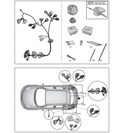 Штатная электрика к фаркопу на Nissan Juke 12140543