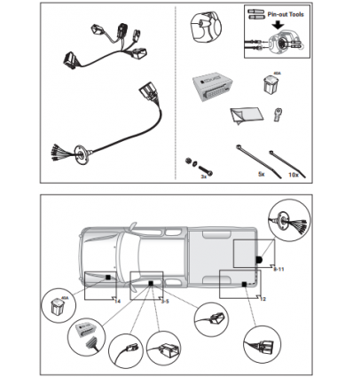 Штатная электрика к фаркопу на Ford Ranger 12060555