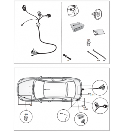 Штатная электрика к фаркопу на Ford Galaxy/Mondeo/S-Max 12060552