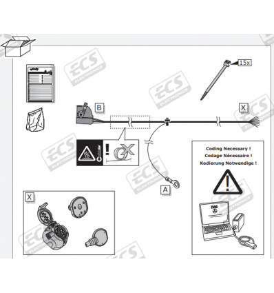 Штатная электрика к фаркопу на Mercedes-Benz GL-class/M-class/R-class MB075BH