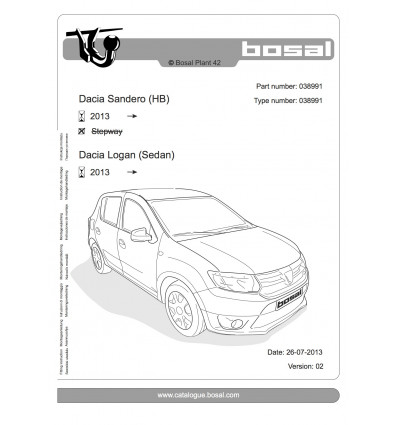 Фаркоп на Renault Sandero 038-991