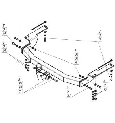 Оцинкованный фаркоп на Toyota Land Cruiser Prado 150 92509-A