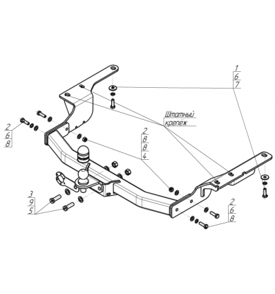 Фаркоп на Toyota Highlander 92528-FE