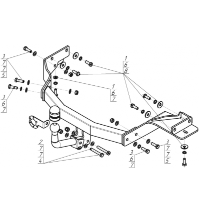 Оцинкованный фаркоп на Hyundai Santa Fe 91012-A