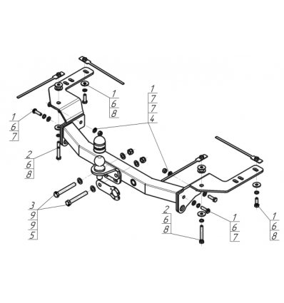 Оцинкованный фаркоп на Toyota Land Cruiser 200 92527-FE