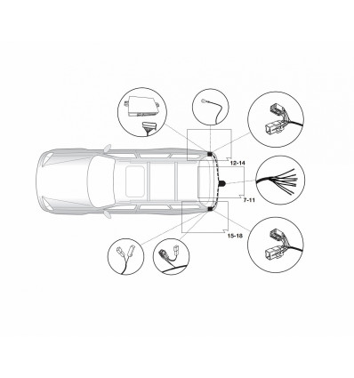 Штатная электрика к фаркопу на Toyota Land Cruiser 200 12250527