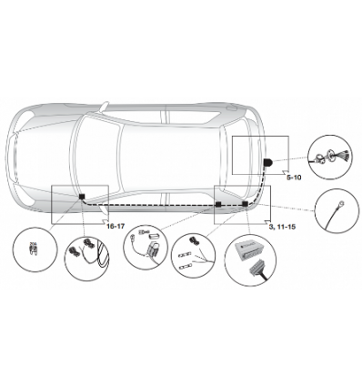 Штатная электрика к фаркопу на Renault Duster 12620520