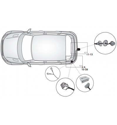 Штатная электрика к фаркопу на Land Rover Discovery Sport/Evoque 21500682